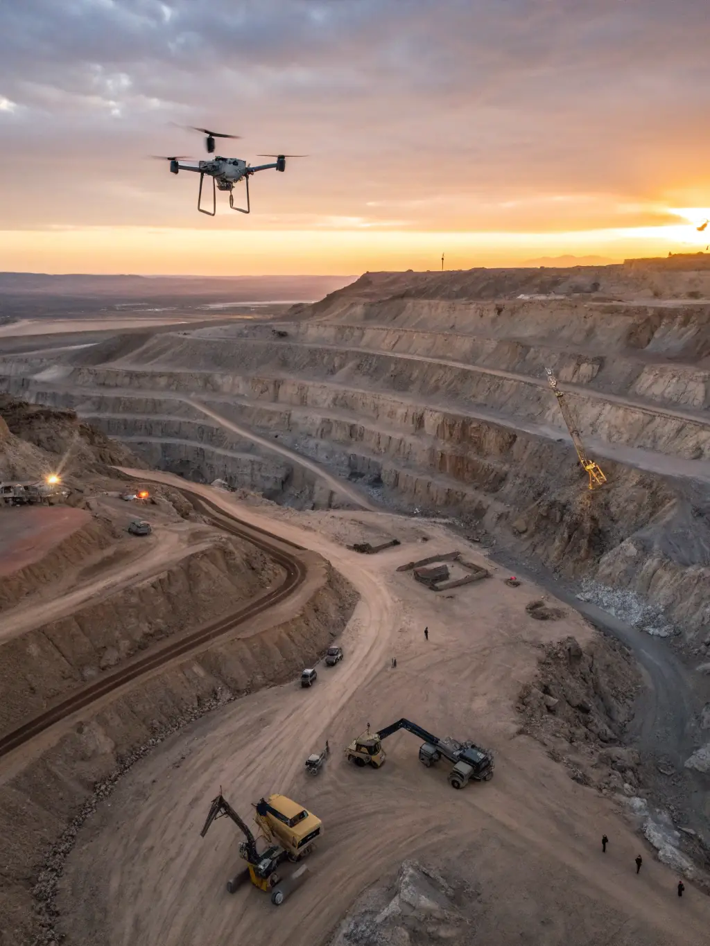 An aerial view of a mining site in Saharanpur, demonstrating Surya's proficiency in mining operations.